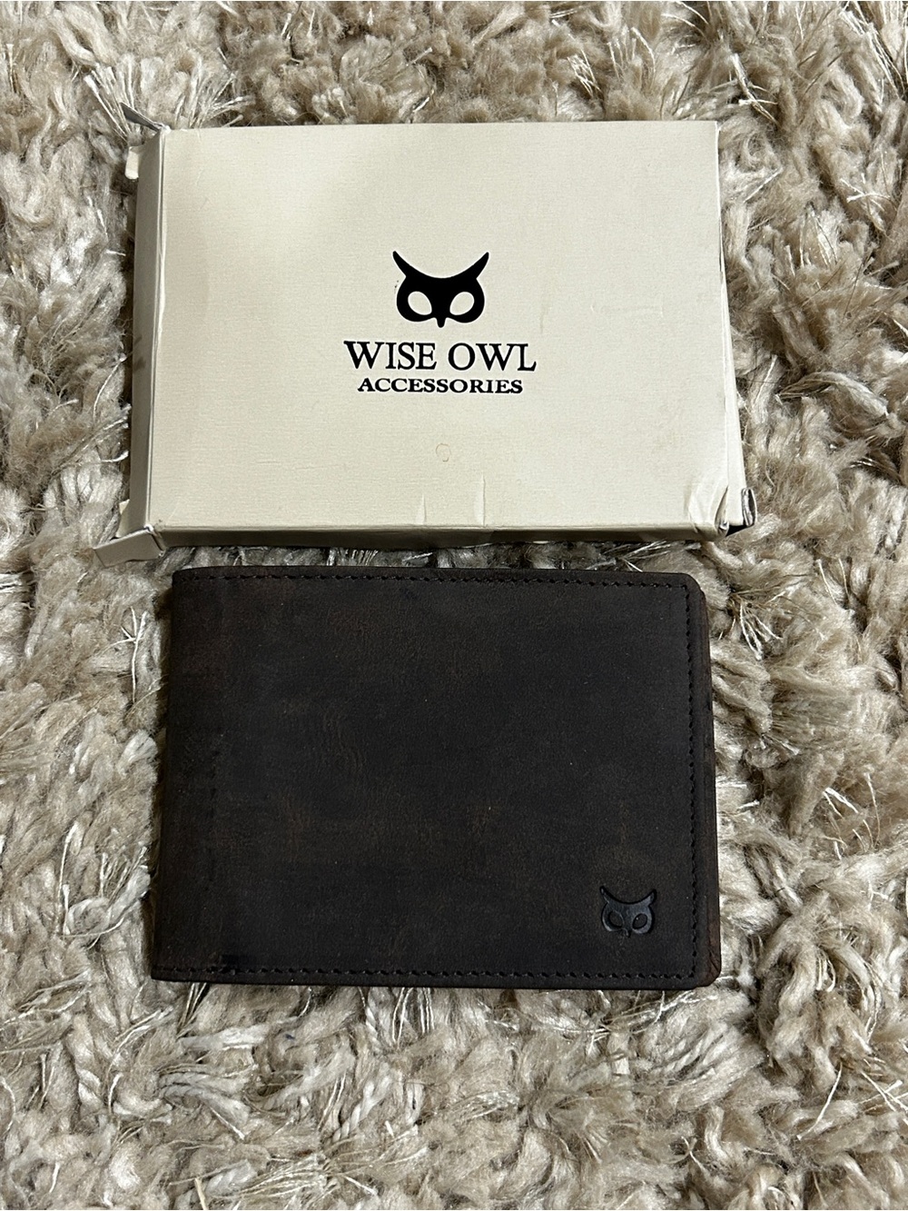 Wise Owl Brown Leather Bi-Fold RFID Wallet
